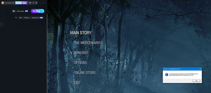 RE4 mod failure at menu