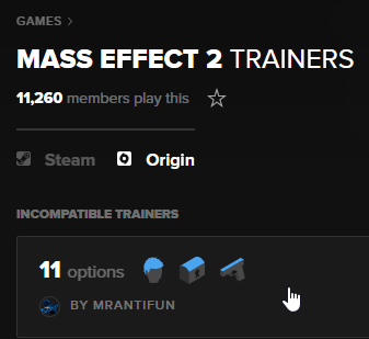 mass effect 2 trainers