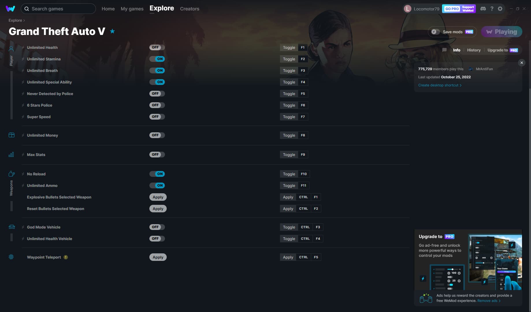 Grand Theft Auto V Cheats and Trainer for Rockstar Games Trainers